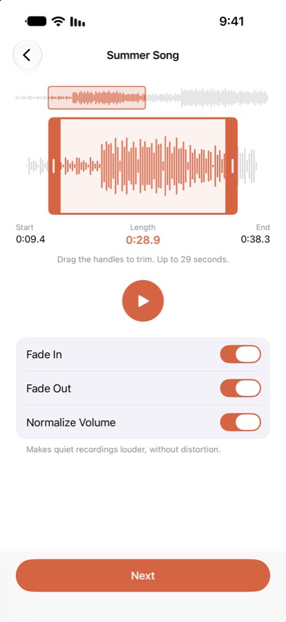 Trimming on the waveform