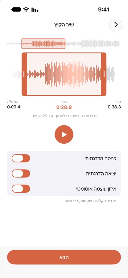 חיתוך הצלצול על גלי הקול
